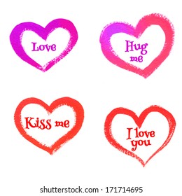 Hand-drawn painted heart, vector element for your design