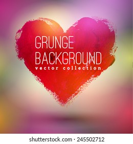 Hand-drawn painted heart, vector element for your design