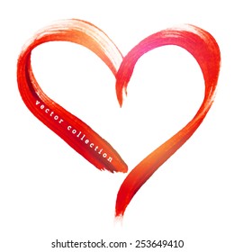 Hand-drawn painted heart, vector element for your design