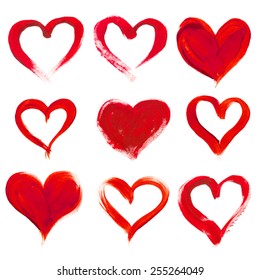 Hand-drawn painted heart, vector element for your design