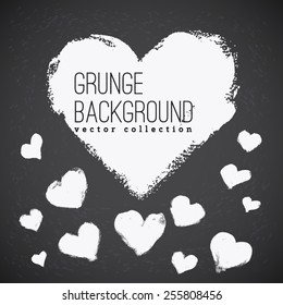 Hand-drawn painted heart, vector element for your design 