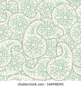 Hand-Drawn paisley abstract pattern. Vector illustration.