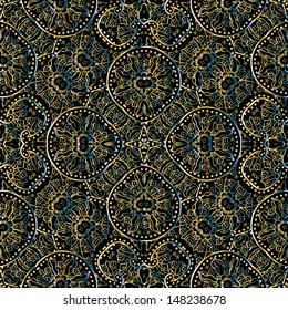 Hand-Drawn paisley abstract pattern. Vector illustration.