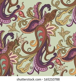 Hand-drawn paisley pattern. Abstract  background