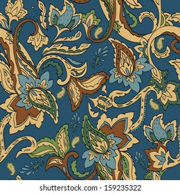 Hand-drawn paisley pattern. Ethnic design. Vector illustration