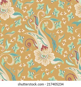 Hand-drawn paisley pattern. Ethnic design. Seamless background 