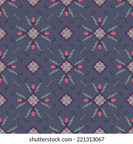 Hand-drawn paisley pattern. Ethnic design. Seamless background 