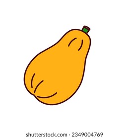 Handgezeichnete Papayas auf transparentem Hintergrund. Einzige Vektorgrafik safarbener Früchte