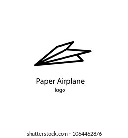 Handdrawn paper airplane logo template
