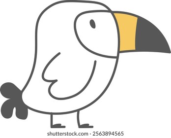 Handdrawn Parrot Lined Vector Illustration