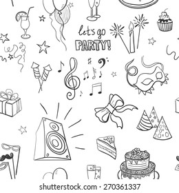 hand-drawn party icon pattern, excellent vector illustration, EPS 10