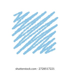 Handgezeichneter pastellfarbener, quadratischer Rahmen mit skizzenhaftem Strich und Kritzelhintergrund. Rechteck-Highlight für kreatives Zitat oder abstrakte Textgrafik in hellblauer Farbe, modern und minimalistisch künstlerisch