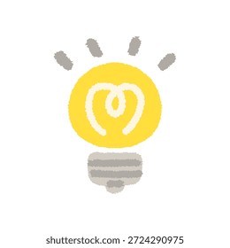 Hand-Drawn Pastel Idea Light Bulb Icon Illustration for Programming