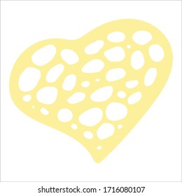 Hand-Drawn Pastel Isolated Vector Heart On White Background. Illustration Of Flat Heart Symbol. Graphic Design In The Concept of Love. Love Symbol And Emblem for Valentines Day.