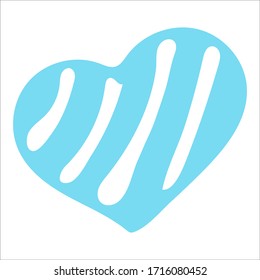 Corazón De Vector Aislado De Pastel Dibujado A Mano En Fondo Blanco. Ilustración De Símbolo De Corazón Plano. Diseño gráfico en el concepto del amor. Símbolo de amor y emblema para San Valentín.