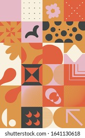 Hand-drawn pattern design artwork made with doodle forms, simple elements and geometrical shapes. Abstract vector composition graphics, useful for decoration, wallpapers, covers, wrapping paper, etc.
