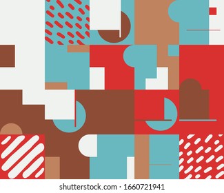 Hand-drawn pattern design artwork made with doodle forms, simple elements and geometrical shapes. Abstract vector composition graphics, useful for decoration, wallpapers, covers, wrapping paper, etc.