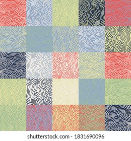 Hand-drawn pattern design artwork made with doodle line forms, simple elements and geometrical shapes. Abstract vector composition graphics, useful for decoration, wallpapers, covers, wrapping paper, etc.