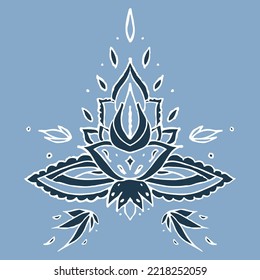 hand-drawn pattern in indian flower style