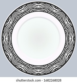 Patrón Dibujado A Mano Con Ornamento Floral Redondo. Ilustración vectorial. 
