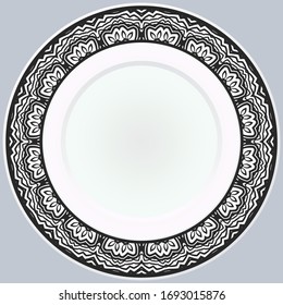 Handgezeichnetes Muster mit rundem Blumendekor. Vektorgrafik. 