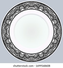 Patrón Dibujado A Mano Con Ornamento Floral Redondo. Ilustración vectorial. 