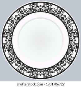 Patrón Dibujado A Mano Con Ornamento Floral Redondo. Ilustración vectorial. 