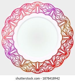 Handdrawn Pattern With Round Floral Ornament. Vector Illustration. For Coloring Book, Greeting Card, Invitation, Tattoo. Anti-Stress Therapy Pattern