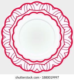 Handdrawn Pattern With Round Floral Ornament. Vector Illustration. For Coloring Book, Greeting Card, Invitation, Tattoo. Anti-Stress Therapy Pattern