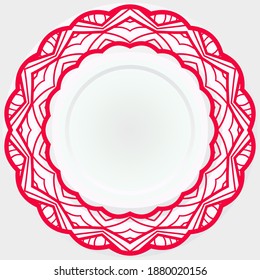 Handdrawn Pattern With Round Floral Ornament. Vector Illustration. For Coloring Book, Greeting Card, Invitation, Tattoo. Anti-Stress Therapy Pattern