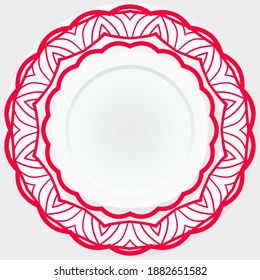 Handdrawn Pattern With Round Floral Ornament. Vector Illustration. For Coloring Book, Greeting Card, Invitation, Tattoo. Anti-Stress Therapy Pattern