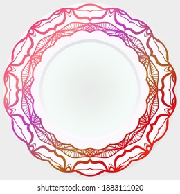 Handdrawn Pattern With Round Floral Ornament. Vector Illustration. For Coloring Book, Greeting Card, Invitation, Tattoo. Anti-Stress Therapy Pattern