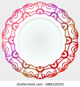 Handdrawn Pattern With Round Floral Ornament. Vector Illustration. For Coloring Book, Greeting Card, Invitation, Tattoo. Anti-Stress Therapy Pattern