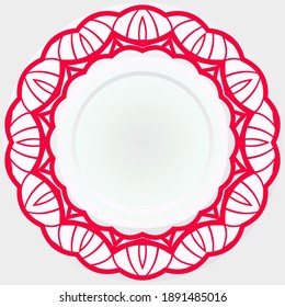 Handdrawn Pattern With Round Floral Ornament. Vector Illustration. For Coloring Book, Greeting Card, Invitation, Tattoo. Anti-Stress Therapy Pattern