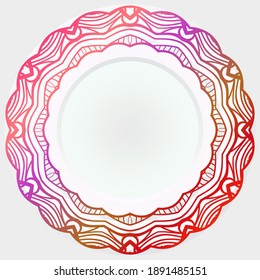 Handdrawn Pattern With Round Floral Ornament. Vector Illustration. For Coloring Book, Greeting Card, Invitation, Tattoo. Anti-Stress Therapy Pattern