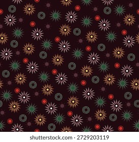 Patrón dibujado a mano, cielo estrellado, Elementos geométricos sobre un fondo oscuro. Para fondos, cubiertas, embalaje, papel de embalaje.