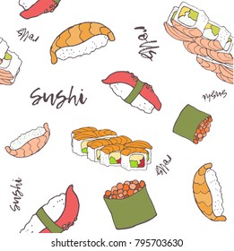 Hand-drawn pattern "Sushi"