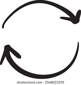 Hand-drawn Pen Arrow icon - Cycle, Update, Black