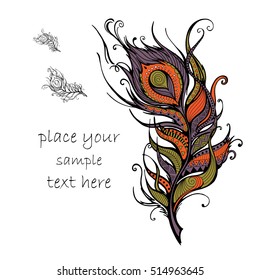Hand-drawn pen filled with ornaments in the style of doodling and zentangl . Vector illustration
