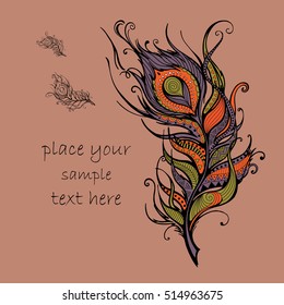 Hand-drawn pen filled with ornaments in the style of doodling and zentangl . Vector illustration