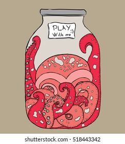 Hand-drawn pen filled with ornaments in the style of doodling and zentangl . Vector illustration