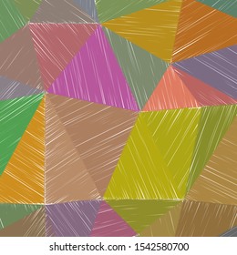 Hand-drawn pencil background. Marker hatching background. Colorful strokes in a memorable vector illustration.