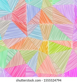 Hand-drawn pencil background. Marker hatching background. Adorable pencil sketch with colorful strokes. Classic vector illustration.