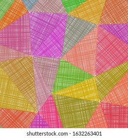 Hand-drawn pencil background with marker hatching and colorful strokes. Adorable vector illustration.