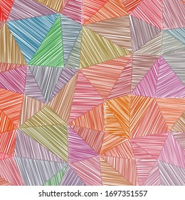 Hand-drawn pencil background. Marker hatching background. Adorable pencil sketch with colorful strokes. Bold vector illustration.