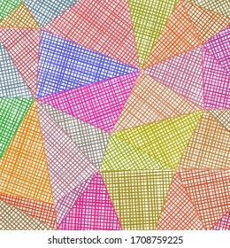 Fondo del lápiz dibujado a mano. Fondo de rayado del marcador. Dibujo a lápiz vivo con trazos coloridos. Increíble ilustración vectorial.