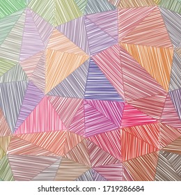 Hand-drawn pencil background. Marker hatching background. Admirable pencil sketch with colorful strokes. Outstanding vector illustration.
