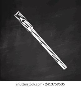 Hand-drawn pencil for eyes, eyebrows, lips, beauty cosmetic element, self care on chalkboard background. Useful for beauty salon, cosmetic store, makeup. Doodle sketch.