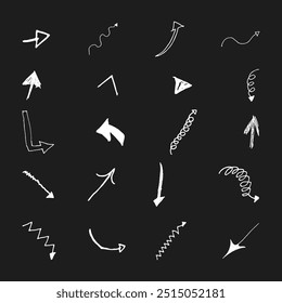 Hand-drawn pencil lines, arrow shapes for retro-inspired graphic illustrations