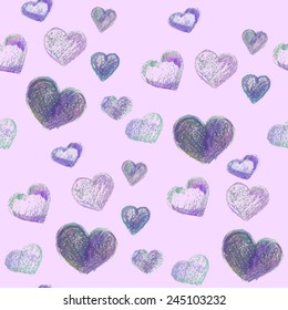 Hand-drawn pencil sketch. Love pattern. Vector illustration